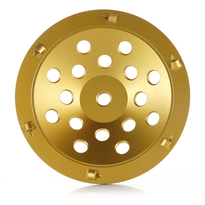 7-inch Polycrystalline Diamond (PCD) grinding cup wheel on a white background