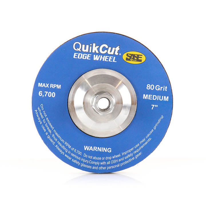 Sase 7" QuickCut Edge Wheel 80-Grit on white background 
