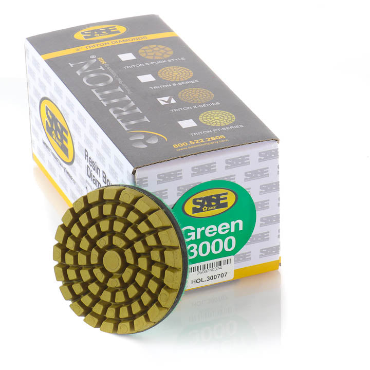 SASE Triton X-Series 3000 Grit Green Diamond Tooling 3 Inch Pucks-2