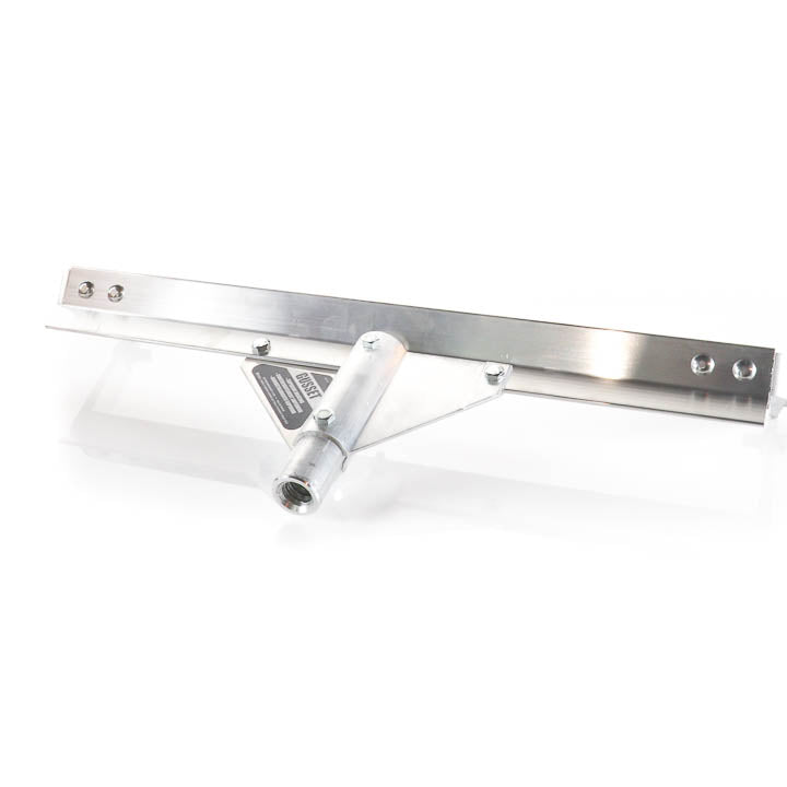 Heavy-duty metal spiked roller frame with standard threaded pole adapter for 18-inch spiked roller covers.