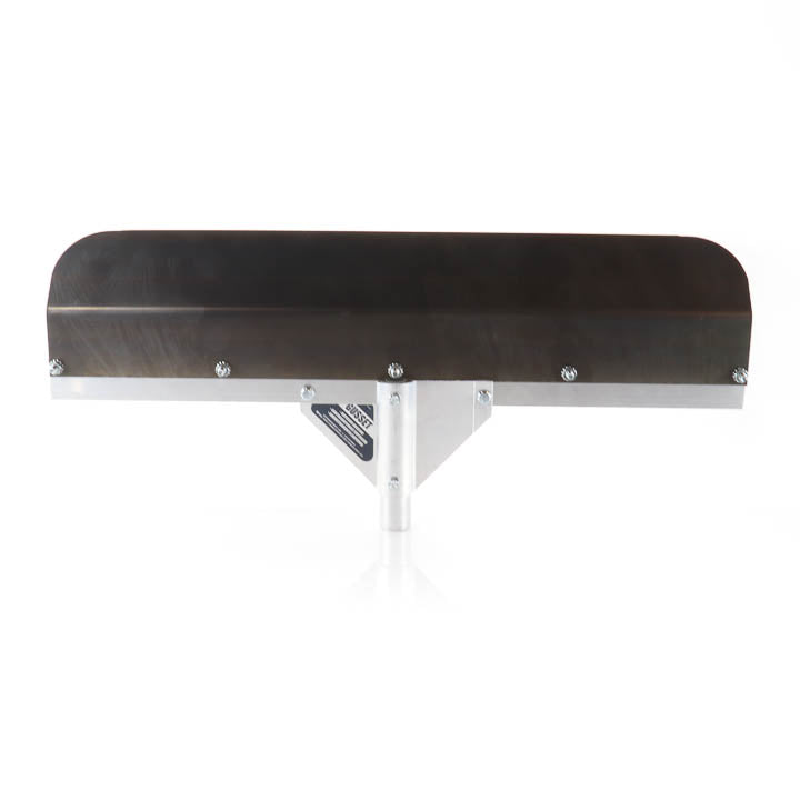 Midwest Rake 24-inch round-edge flexible blade smoother tool with reinforced aluminum handle adapter.