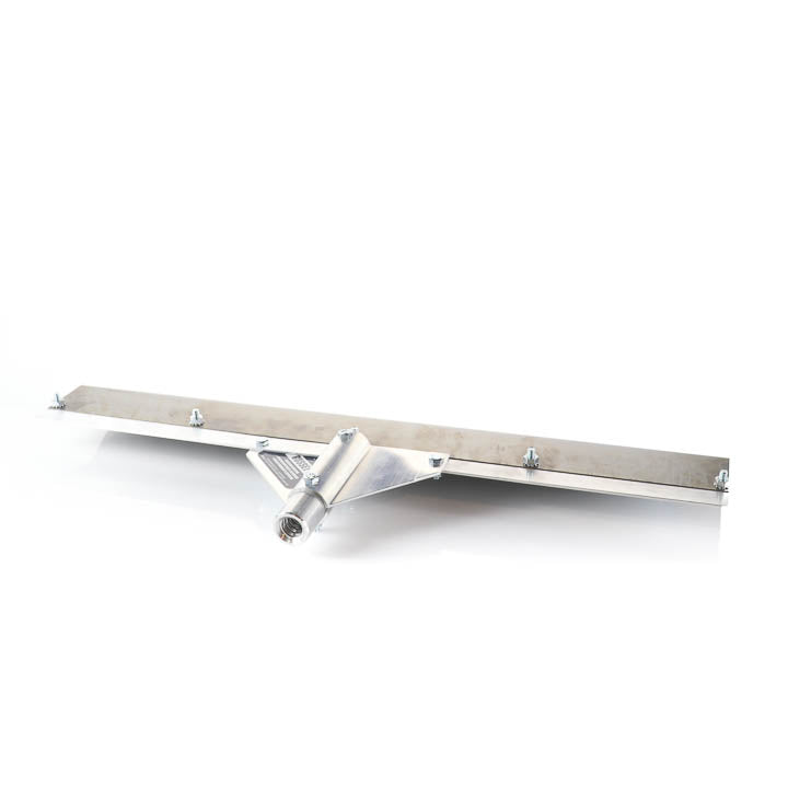Midwest Rake 24-inch round-edge flexible blade smoother tool with reinforced aluminum handle adapter.