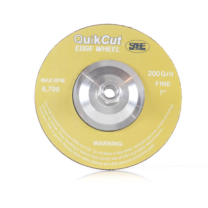 SASE QuikCut 7-inch 200-grit coarse concrete grinding wheel.