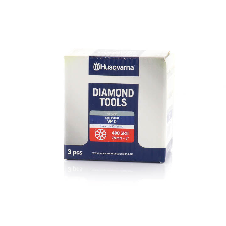 Husqvarna Vari-Polish VP D 400 Grit retail box and packaging