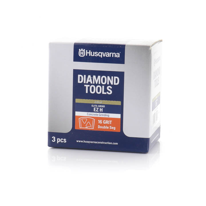Husqvarna Elite Grind EZ H 16 Grit Double Triangle Segment 3 Piece Tooling Set-1