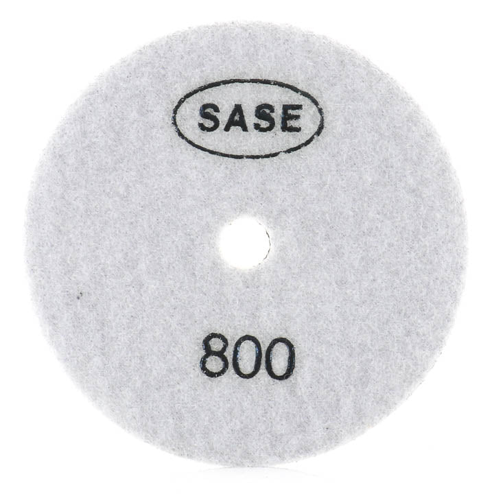 SASE 5" Honeycomb Diamond Pad 800 grit showing the backing, SASE logo, and grit marking