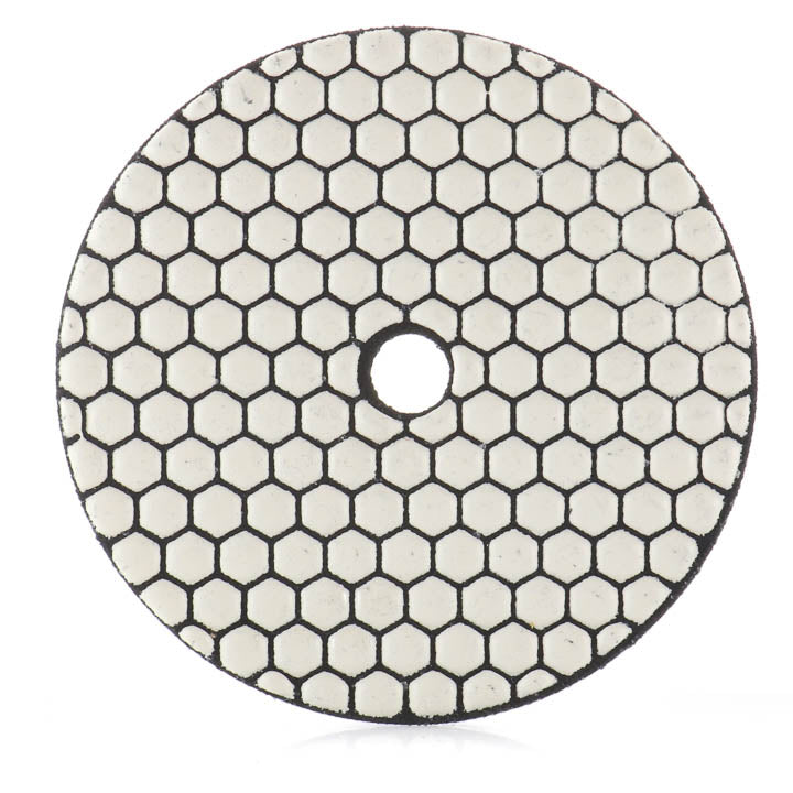SASE 5" Honeycomb Diamond Pad 800 grit showing the white honeycomb abrasive face pattern
