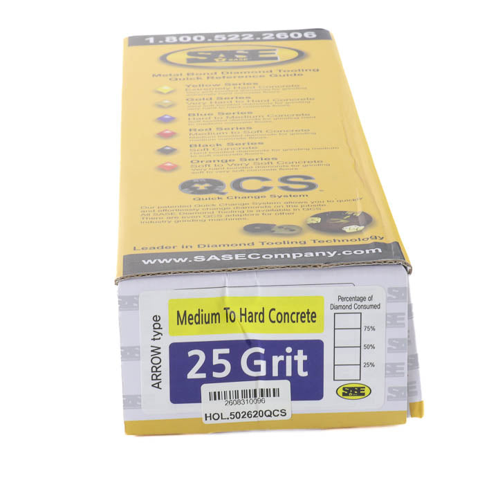 Yellow product packaging box for SASE Blue Series diamond tooling, 16 grit.
