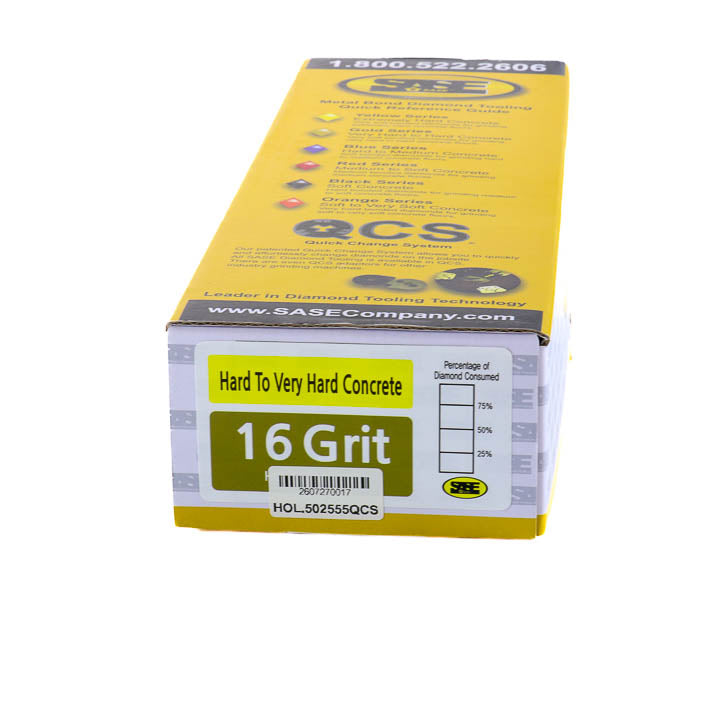 SASE product packaging box with yellow branding and a 16VS Gold Series product label.
