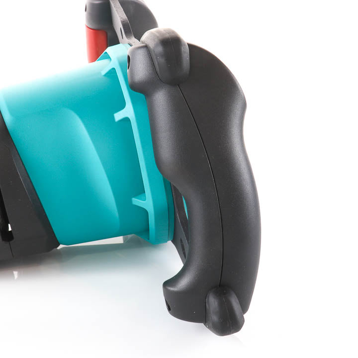 Close-up product view of the Collomixer XQ1 control area and handle grips.