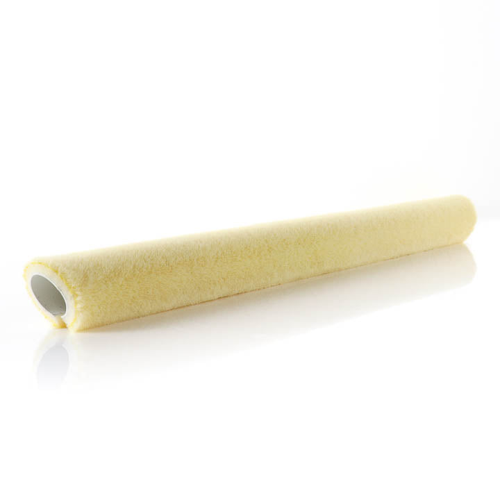 A single yellow textured foam replacement roller cover for an epoxy T-Bar applicator, isolated on a white background.