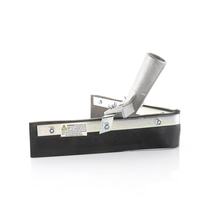 A 70-degree V-shaped push/pull crack filler squeegee featuring a 2-inch black neoprene blade, metal housing, and a tapered handle socket against a clean white background.