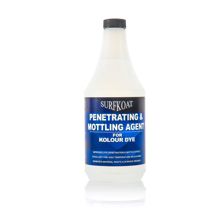 A 20-ounce bottle of Surfkoat Penetrating & Mottling Agent featuring a black cap and a dark blue product label against a clean white background.